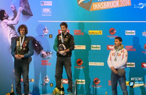 IFSC Climbing World Cup, Innsbruck 2014 - podio maschile