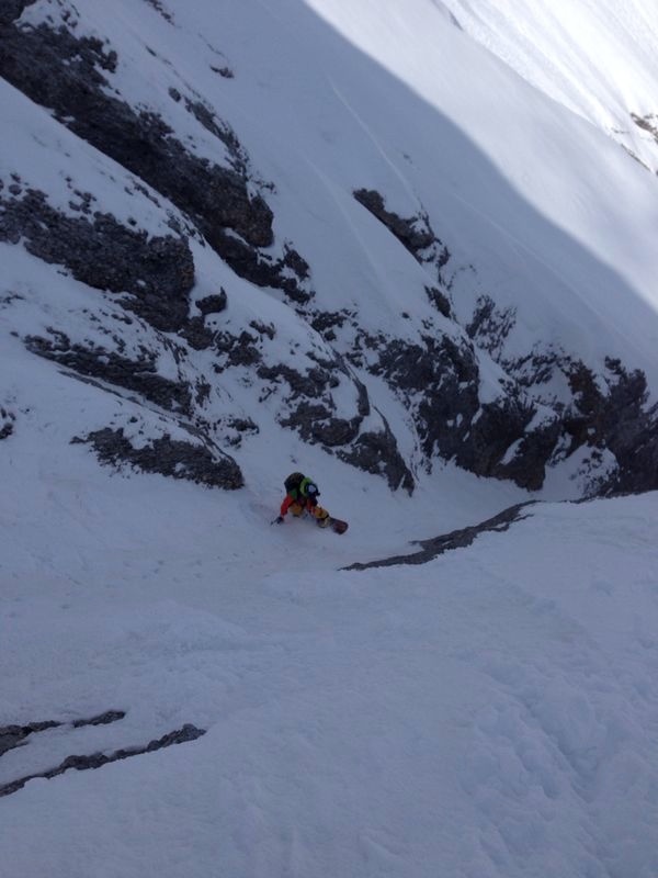 Gran Vernel, Parete Nord - discesa in snowboard di Maurizio Davarda 