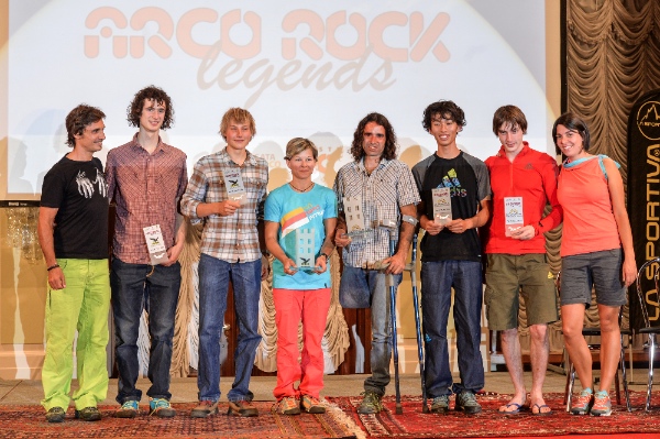 Protagonisti e al centro i premiati "Arco Rock Legends 2014". Foto: Davide Turrini