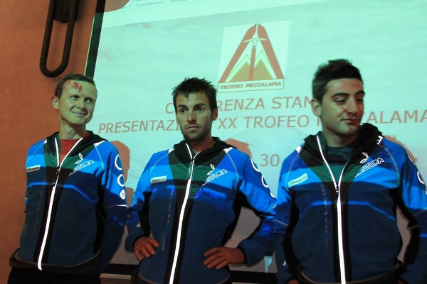 Reichegger, Eydallin, Lenzi alla conferenza stampa del XX Trofeo Mezzalama