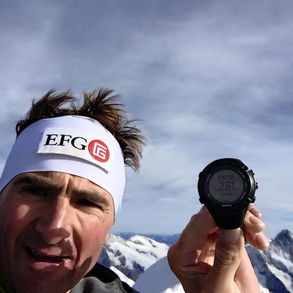 Ueli Steck, record speed sulla parete nord dell'Eiger, novembre 2015. Fonte: pagina facebook Steck