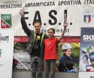 Gabriele Moroni e Laura Rogora, campioni italiani assoluti boulder 2016. Fonte: www.federclimb.it