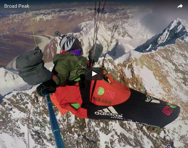 Antoine Girard vola sul Broad Peak. Fonte: mountainblog.it