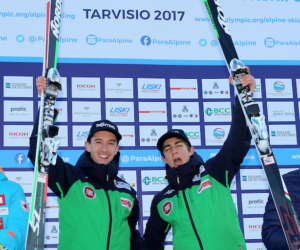 Mondiali Para Sci Alpino Tarvisio 2017 Bertagnolli e Casal sul podio della Supercombinata. Foto: Andrea Carloni