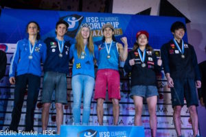 IFSC World Cup Boulder Kazo: podi 2016. Foto: Eddie Fowke/IFSC