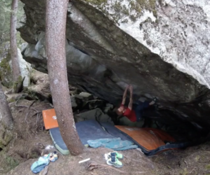 Gabriele Moroni su "Practice of the Wild", 8c. Fonte: Instagram Moroni