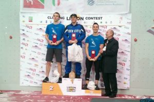 Coppa Italia Speed 2016, 2a tappa. Podio maschile. Fonte: Federclimb.it