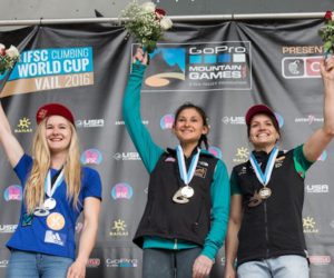 IFSC Climbing World Cup Boulder, Vail: podio Donne. Fonte: IFSC