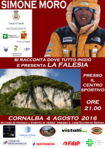 Locandina: Simone Moro a Cornalba, 2016