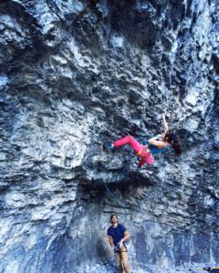 Alex Puccio sale un 8b. American Fork 2016. Fonte: pagina facebook Puccio 