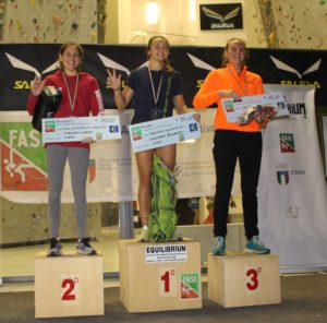 Bolzano 2016, podio donne. Fonte: federclimb.it