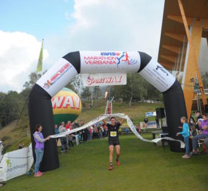 Lago Maggiore Zip Line Trail 2016: Riccardo Borgialli al traguardo. Foto: Caldani