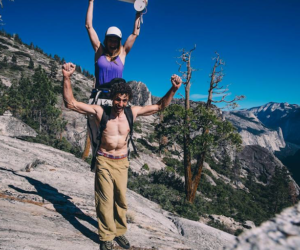 Barbara Zangerl e Jacopo Larcher dopo la salita in libera di Zodiac, su El Capitan, in Yosemite. Foto: Jacopo Larcher