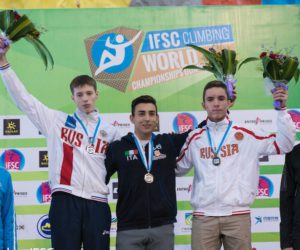Mondiali Giovanili Guangzhou, Cina 2016. Podio Speed, YouthA. Foto: Eddie Fowke/IFSC