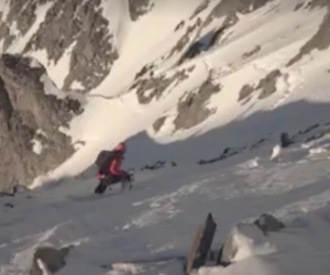 Fou de Fouly, Monte Bianco: frame da video postato da Vivian Bruchez su facebook