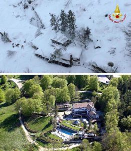 Hotel Rigopiano. Foto: Vigili del Fuoco/ANSA