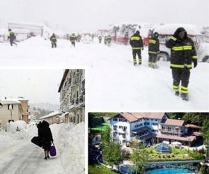 Terremoto e neve in Centro Italia. Slavina su Albergo. Fonte immagine: ansa.it