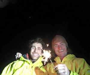 Messini e Gielt sulle Tre Cime di Lavaredo a Capodanno. Foto: Messini/Gietl. Fonte: Facebook