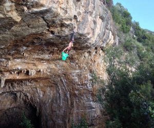Roberto Podio su "Grandi Gesti" (9a), Sperlonga. Fonte: www.8a.nu