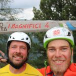La guida Etienne Bernard all'arrivo della ferrata