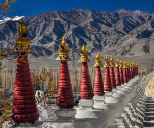 Un'immagine ravvicinata del pittoresco monastero di Thiksey, India, Ladakh - ph shutterstock