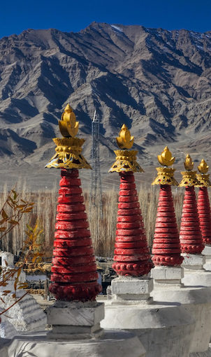 Un'immagine ravvicinata del pittoresco monastero di Thiksey, India, Ladakh - ph shutterstock