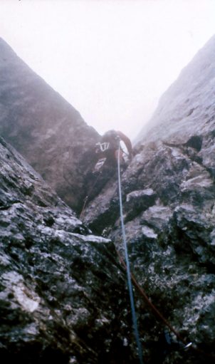 Renato impegnato nel Grande Diedro (Foto archivio Radin)
