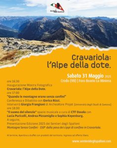 Sentieri degli spalloni programma 31 maggio