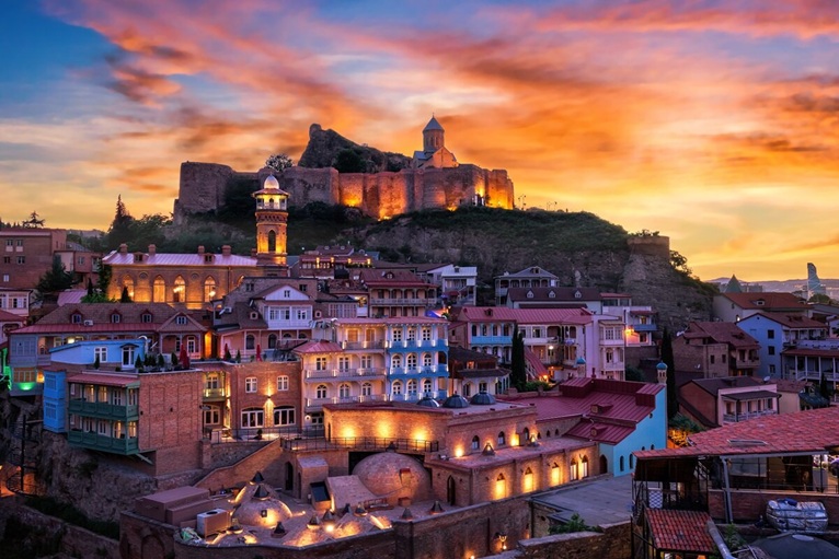 Old,Town,Of,Tblisi,In,Georgia,At,A,Beautiful,Sunset