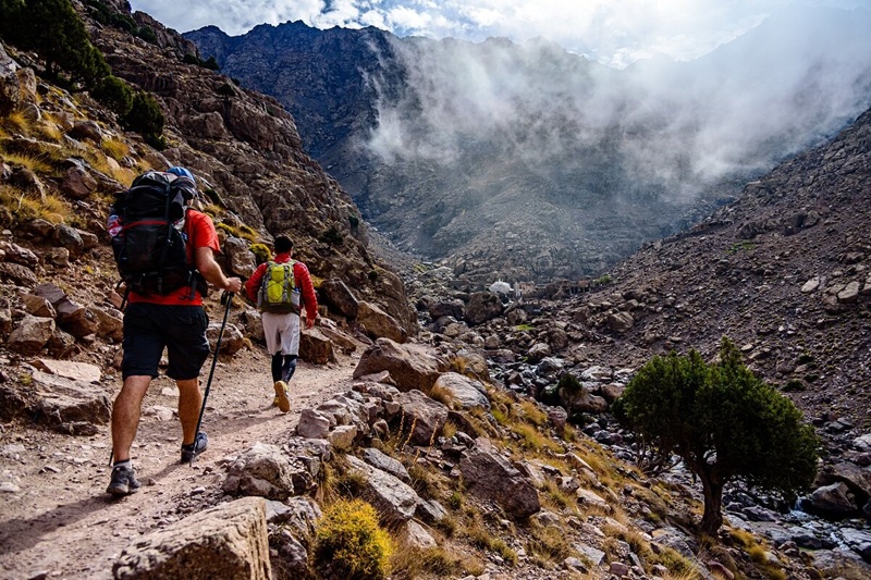 Hiking,To,The,Summit,Of,Jebel,Toubkal,,Highest,Mountain,Of