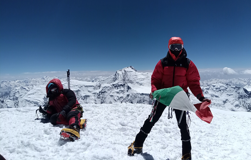 Luca in Vetta a oltre 7000 metri